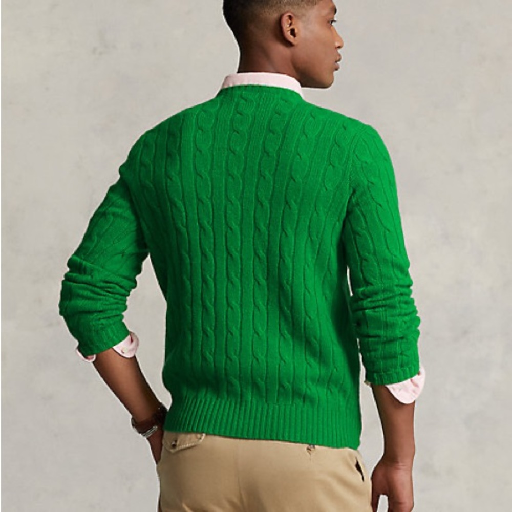 🔥🔥Polo Ralph Lauren The Iconic Cable-Knit Cashmere Sweater, green,M, L🔥🔥 - Picture 6 of 11